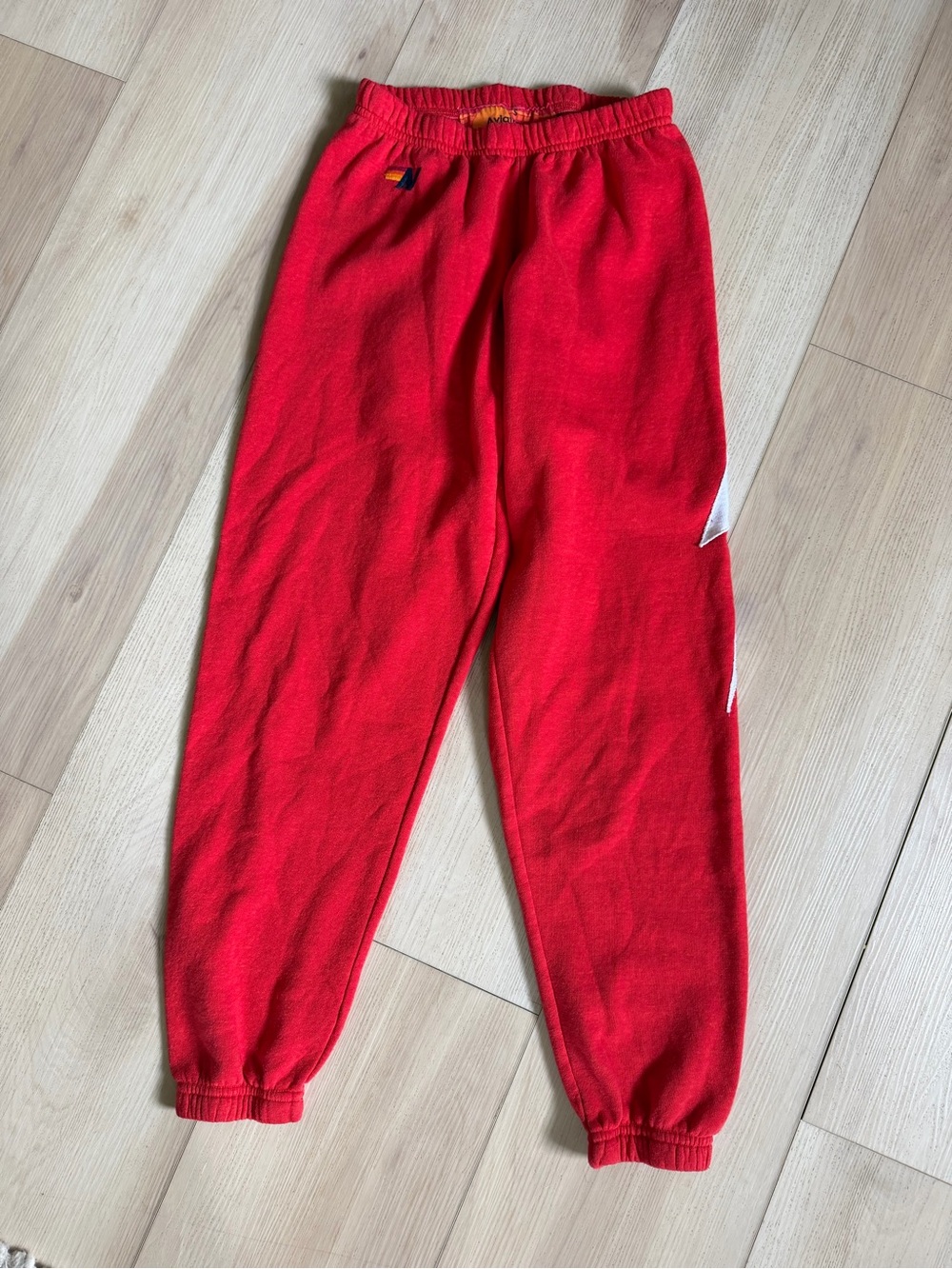 Aviator Nation Red Kids Sweatpants with White Side Detail